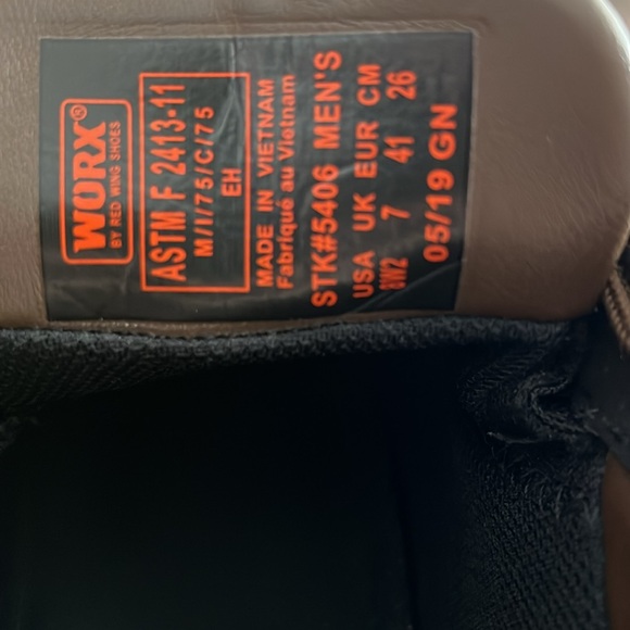 Red Wing Worx Safety Steel Toe Work Boots Brown - Picture 8 of 8